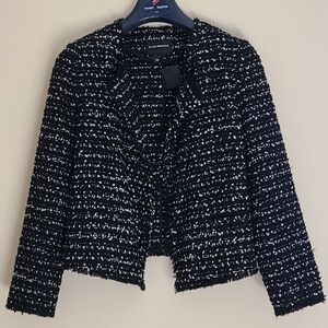 Club Monaco Black White Boucle Jacket Size 00